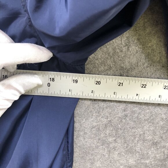 GAP Rain Jacket Womens S Dark Blue Parka Drawstring Waist Utility Mid Length - Picture 9 of 9